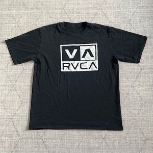 Vintage 2000s Y2K RVCA California Men’s Casual Skate Surf Black Tee Shirt